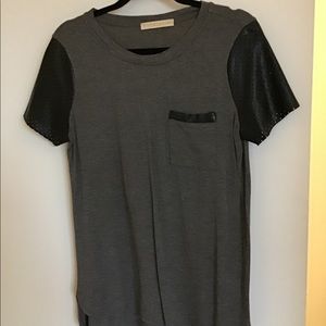 Ever Leigh top with leather sleeves